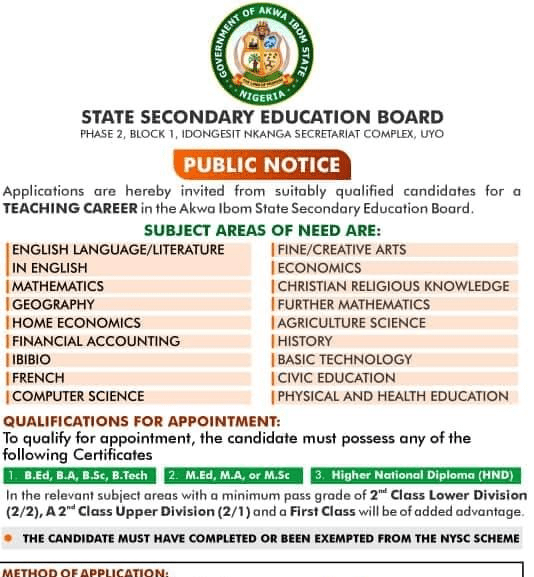 Akwa Ibom State Teachers Shortlisted Candidates 2024/2025PDF Download